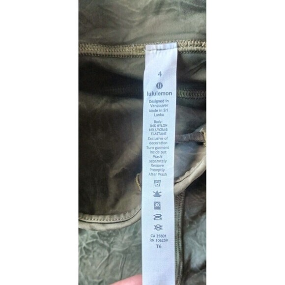 Lululemon Fast Free Biker Shorts High Rise Size 4 Women's Green Ice Wash - Picture 3 of 11